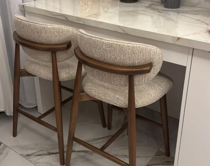 Counter Height Chair - Counter Chair with Back - Wooden Dining Chair - Personalized Chairs - Modern Chairs for Living Room - Dining Room