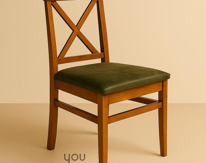 Dining Chair - Dining Room Chairs - Kitchen Chair - Leather Boucle Velvet Chairs - Wooden Legs - Living Room - Kitchen - Dining Room Chair