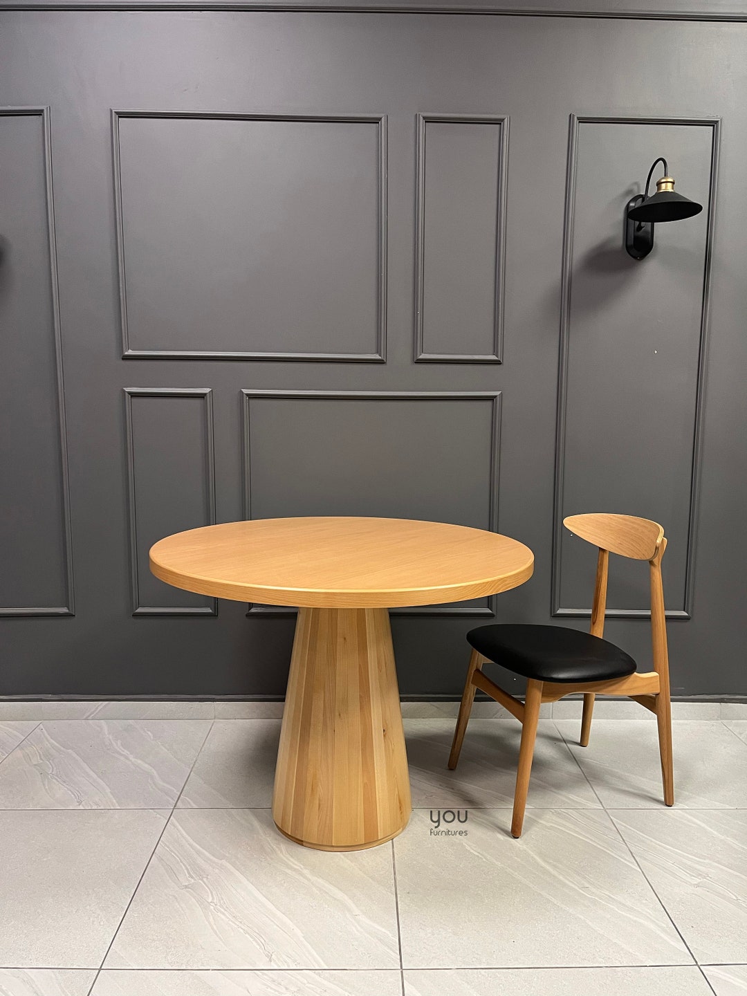 Round Dining Table - Dining Room Table - Wooden Dining Table - Living