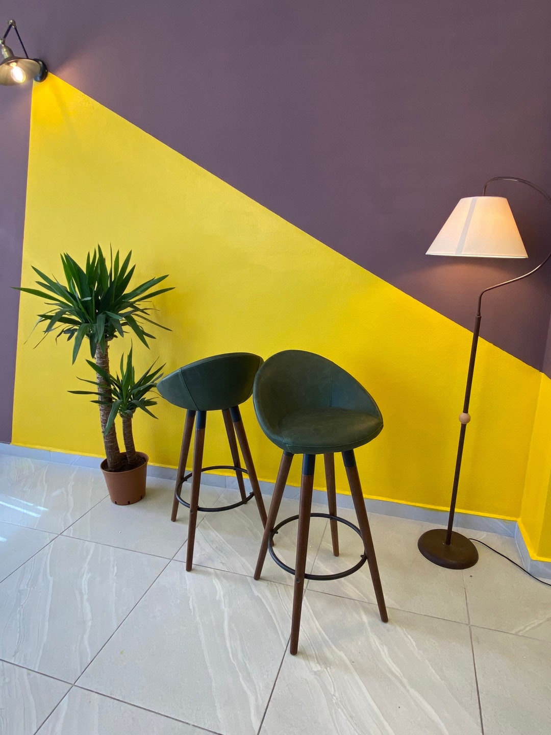 Counter Stools Bar Stools Wooden Legs Leather Seat Leather Stools