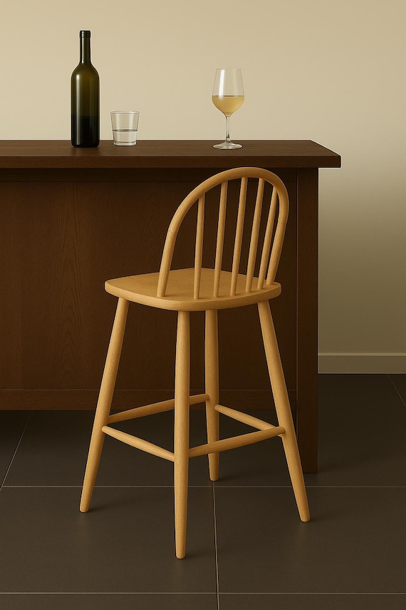 Buy Handmade Wooden Counter Stool – Scandinavian Style