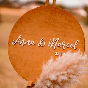 Guestbook round wooden plate names I Extraordinary guestbook I Personalized guestbook