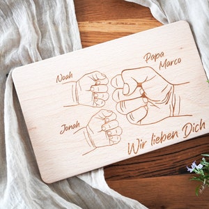 Frühstücksbrett für Papa,  personalisiertes Holzbrettchen für Vatertag,  Vesperbrett für Vater, Vatertagsgeschenk, Schneidebrett Daddy