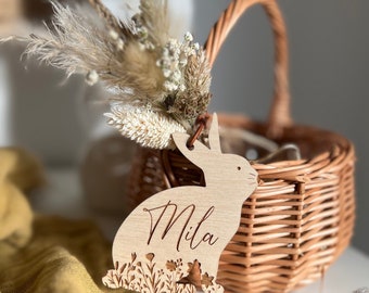Easter basket | Easter basket children| Easter nest with name | Personalized | children | Easter gift | Wooden pendant name Easter egg