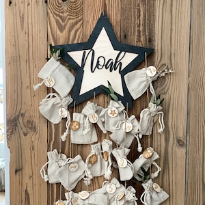 Calendario dell'Avvento da riempire I Calendario dell'Avvento personalizzato per bambini I Legno di elefante I Calendario sostenibile e riutilizzabile