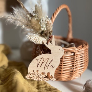 Wielkanoc | Koszyk wielkanocny dla dzieci| Gniazdo wielkanocne z imieniem | Spersonalizowane | Dzieci | Prezent Wielkanocny | Drewniana zawieszka z imieniem jajko wielkanocne