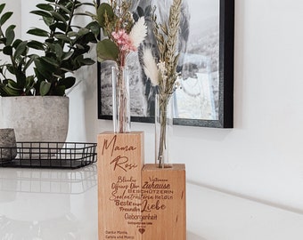 Mother's Day I Mother's Day Wood I Flower Vase I Dried Flowers I Grandma Gift I Personalized I Dried Flowers I Dryed Flowers
