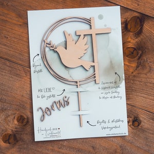 Cake Topper Baptism I Communion I Confirmation I Faith I Cake Topper I Cake Topper I Caketopper with extra name image 3