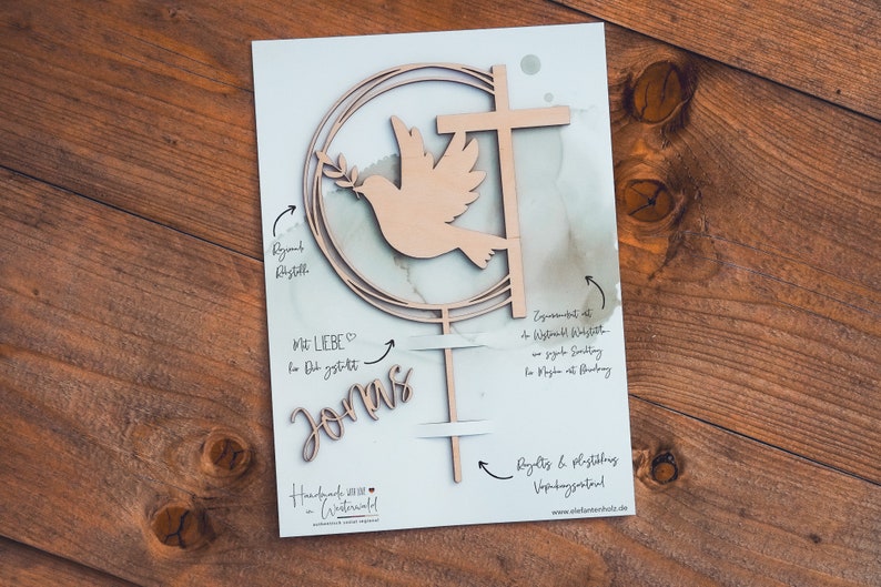 Cake Topper Baptism I Communion I Confirmation I Faith I Cake Topper I Cake Topper I Caketopper with extra name image 3