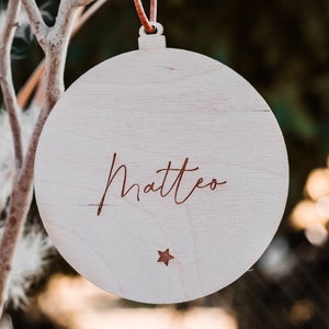 Personalized wooden Christmas ball I Christmas ball name I Children&#39;s Christmas ball