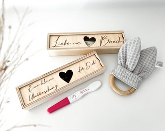 Announce pregnancy - Pregnancy test surprise box - You're going to be a dad - Wish materials: scented flowers, pine shavings and much more.