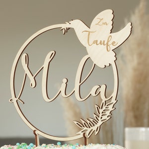 Cake Topper Taufe I Kommunion I Konfirmation I Glaube I Kuchentopper I Kuchen Topper I Caketopper Name Bild 1