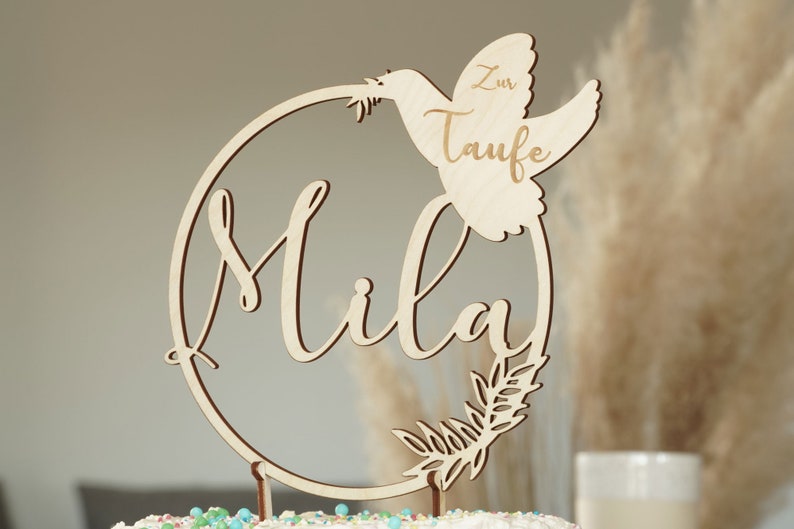 Cake Topper Taufe I Kommunion I Konfirmation I Glaube I Kuchentopper I Kuchen Topper I Caketopper Name Bild 1