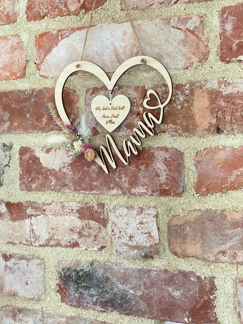 Mother's Day Gift Mom, Gift Mom, Personalized Gift Idea Mom, Grandma Mother's Day, Personalized Heart I DPMA Protected image 4