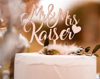 Cake Topper Hochzeit I Nachname I Mr und Mrs I Glaube I Kuchentopper I Kuchen Topper I Caketopper Name I Weddingcake