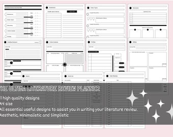 Ultimate Literature Review Planner, dissertation planner, uk literature review, university dissertation planner, lit review, essay write up