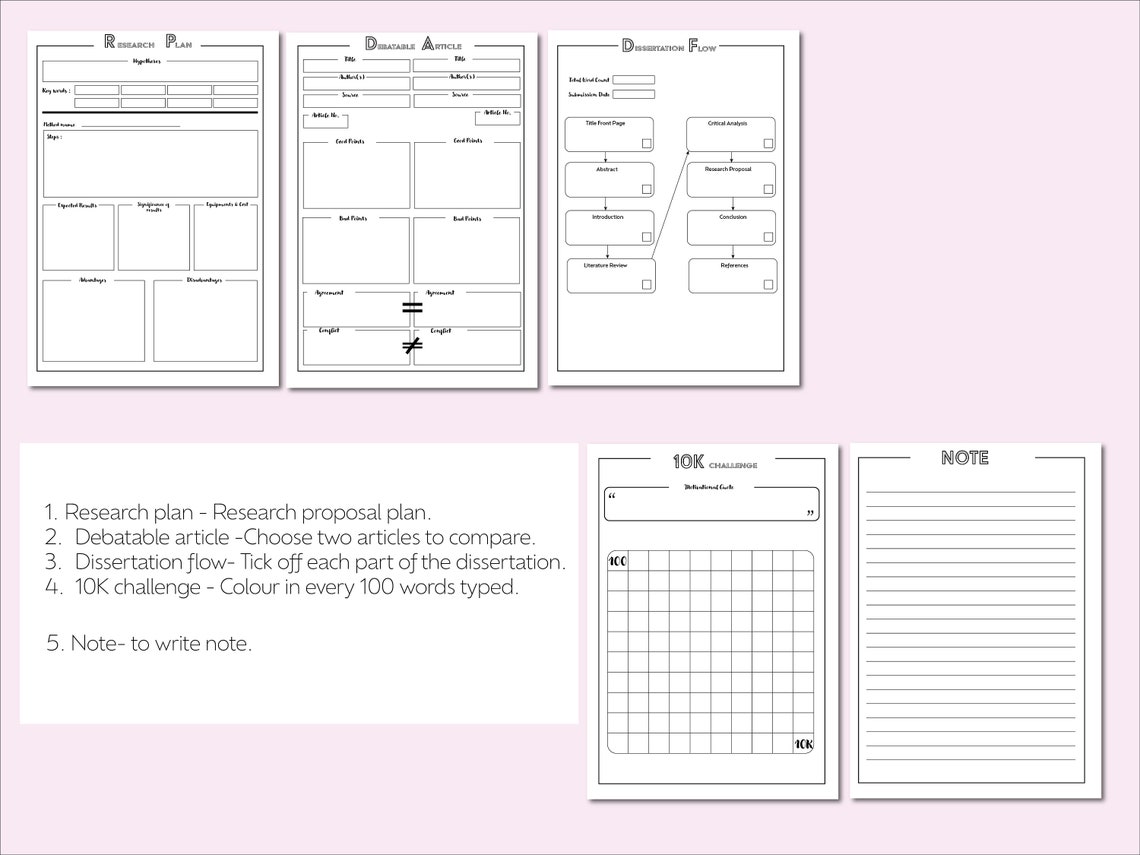 dissertation planner uk