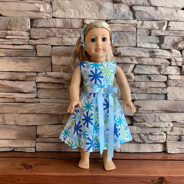 American girl, Christmas Snowflake Dress, 18 inch doll