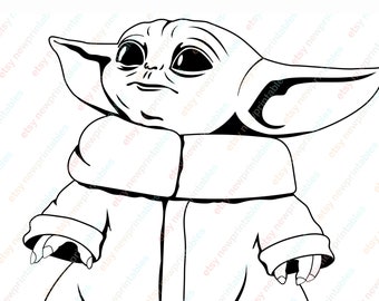Download Baby Yoda Svg Black And White