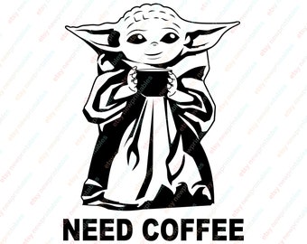 Download Baby Yoda Coffee Svg