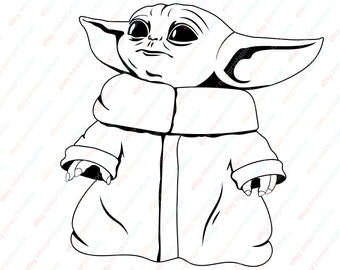 Free Free 131 Stencil Baby Yoda Outline Svg SVG PNG EPS DXF File