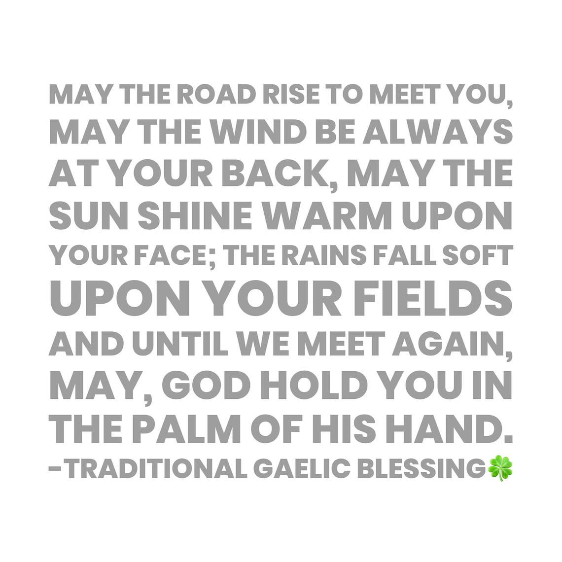 May the Road...traditional Irish Blessing. Graphic Print. Home | Etsy UK