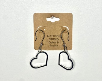 Boucles d'oreilles coeur en argent - Argent sterling