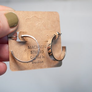 Sterling Silver Hoops | Hand Stamped Hoops | Silver Hand Stamped Hoops | Hoop Earrings | Mid Size Hoop Earrings | Patterned Hoops | Handmade