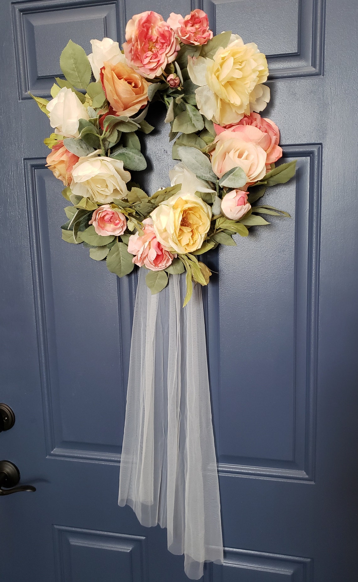 Bridal Veil Wreath Wedding Shower Wreath Peony Wreath | Etsy