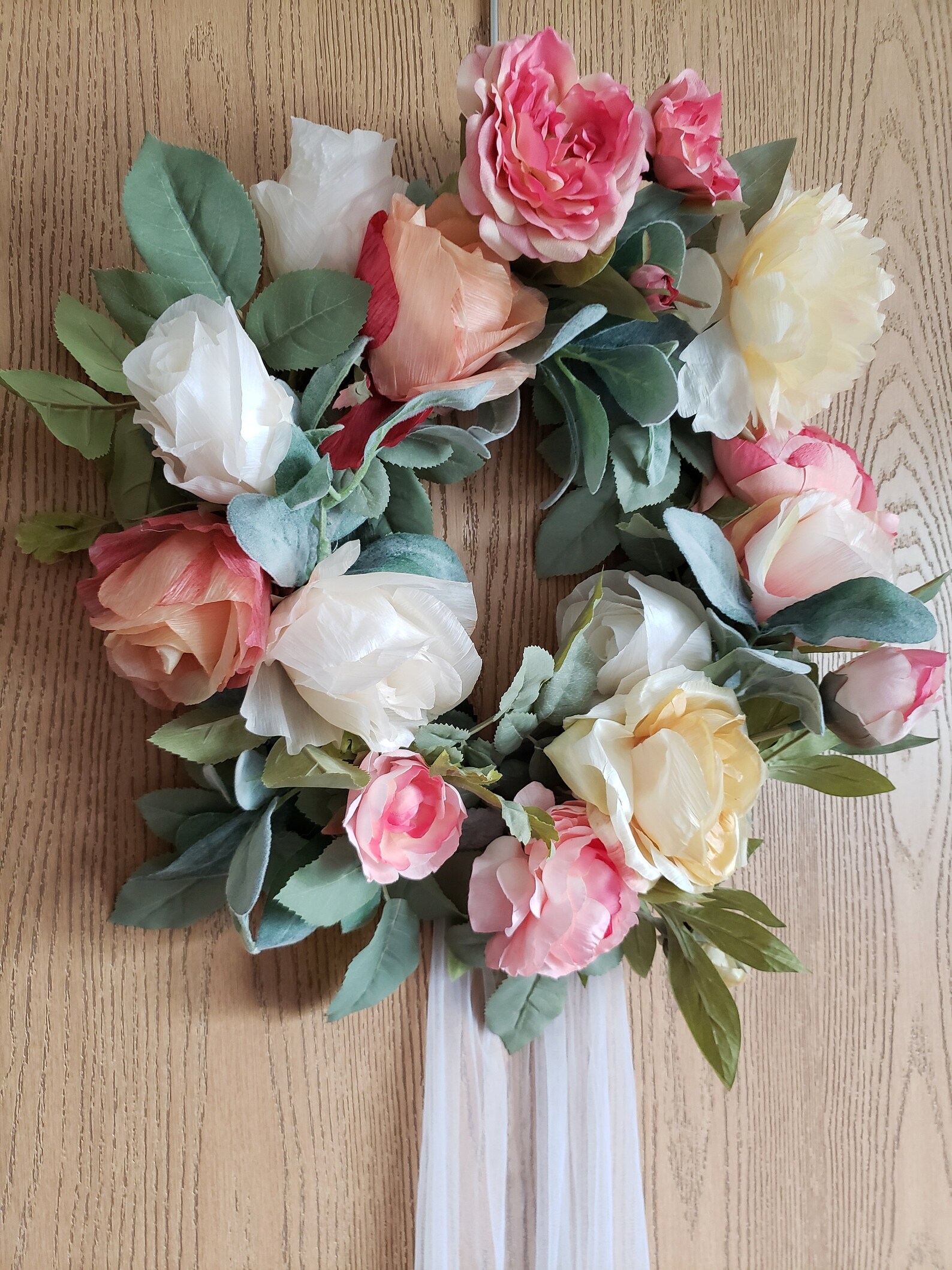 Bridal Veil Wreath Wedding Shower Wreath Peony Wreath Etsy