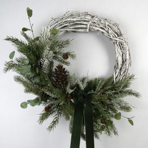 Winter Pinecone Wreath - After Christmas Wreath - Eucalyptus and Berry Wreath - Greenery Wreath - Wreath for Front Door