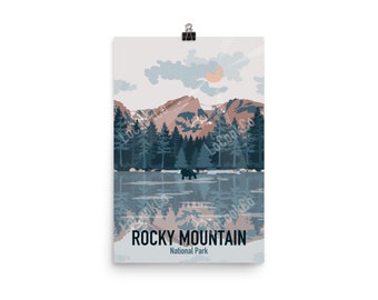 Rocky Mountain National Park Travel Posters - Single or Set - Vintage Style Poster Prints - Decor - Gift