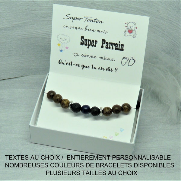 Bracelet annonce parrain/Bracelet demande parrain/cadeau bijou parrain/cadeau parrain/annonce originale parrain/baby shower