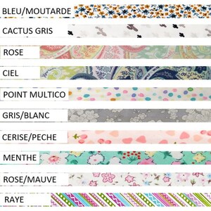 May include: A collection of fabric swatches with different patterns and colors, including blue and mustard, cactus gray, rose, sky blue, multi-colored dots, gray and white, pink and peach, mint green, rose and mauve, and striped.