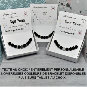 Bracelet annonce parrain/Bracelet demande parrain/cadeau bijou parrain/cadeau parrain/annonce originale parrain/baby shower