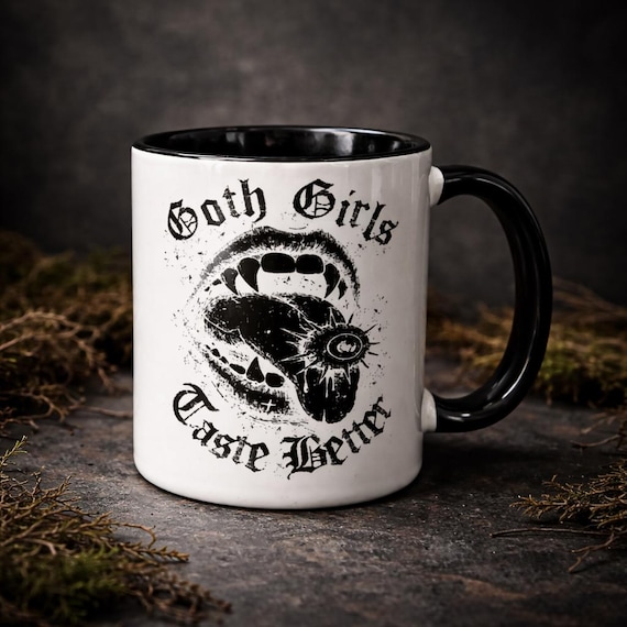 Gothic Coffee Mug – Goth Girls Taste Better – Funny Dark Humour Mug – Alternative Gift UK