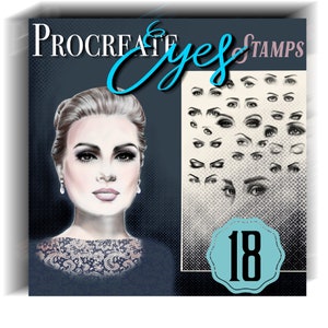 Procreate Realistic Eyes, Eyes Stamps, Realistic Eye Brushes, Procreat Face Stamps, Tattoo Drawing