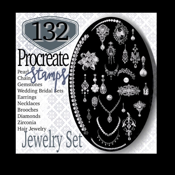 Procreate Jewelry Royal Jewellery Gemstone 132 brushes Procreate Diamond  Jewelry Brush Procreate Jewelry Stamp Chain stamps, Queen Jewelry