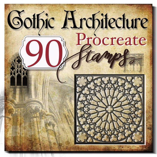 Procreate Brushes, Procreate Gothic Stamps, Gothic Architecture Style, Architecture template