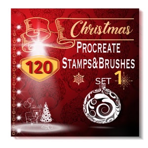 Weihnachten Procreate Pinsel - Stempel Schablone Procreate Weihnachtsschablone 120 BRUSH PACK SET nr 1
