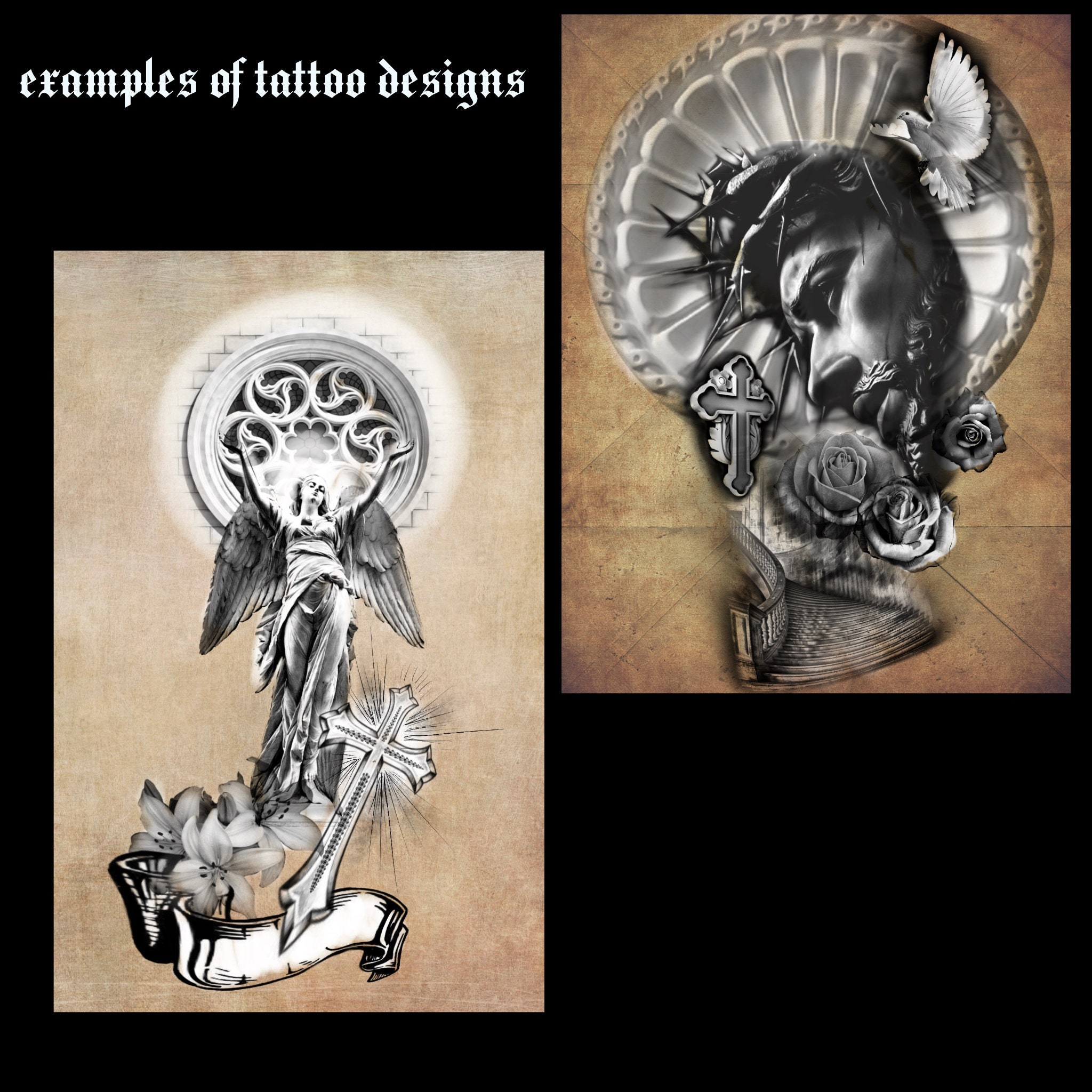 125 Procreate Tattoo Brushes Religious Tattoo Stamps Etsy