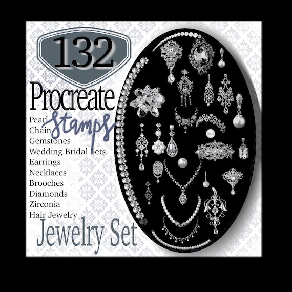 Procreate Jewelry Royal Jewellery Gemstone 132 Brushes Etsy
