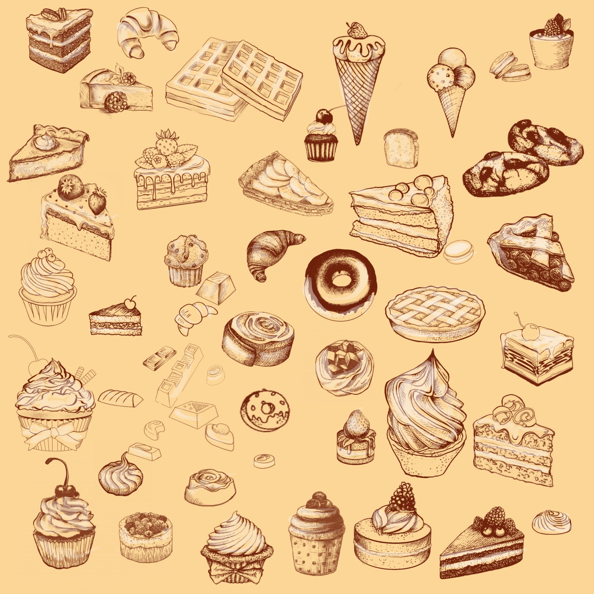 Procreate Cupcake Brushes Dessert Brushes Cake Brushes Etsy