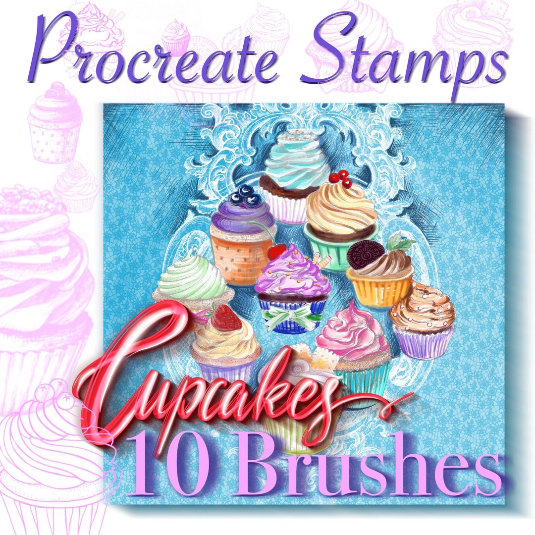 Procreate Brushes, Cupcake, Procreate Stamps, Cake, Backing, Vintage, Procreate Style, Procreate