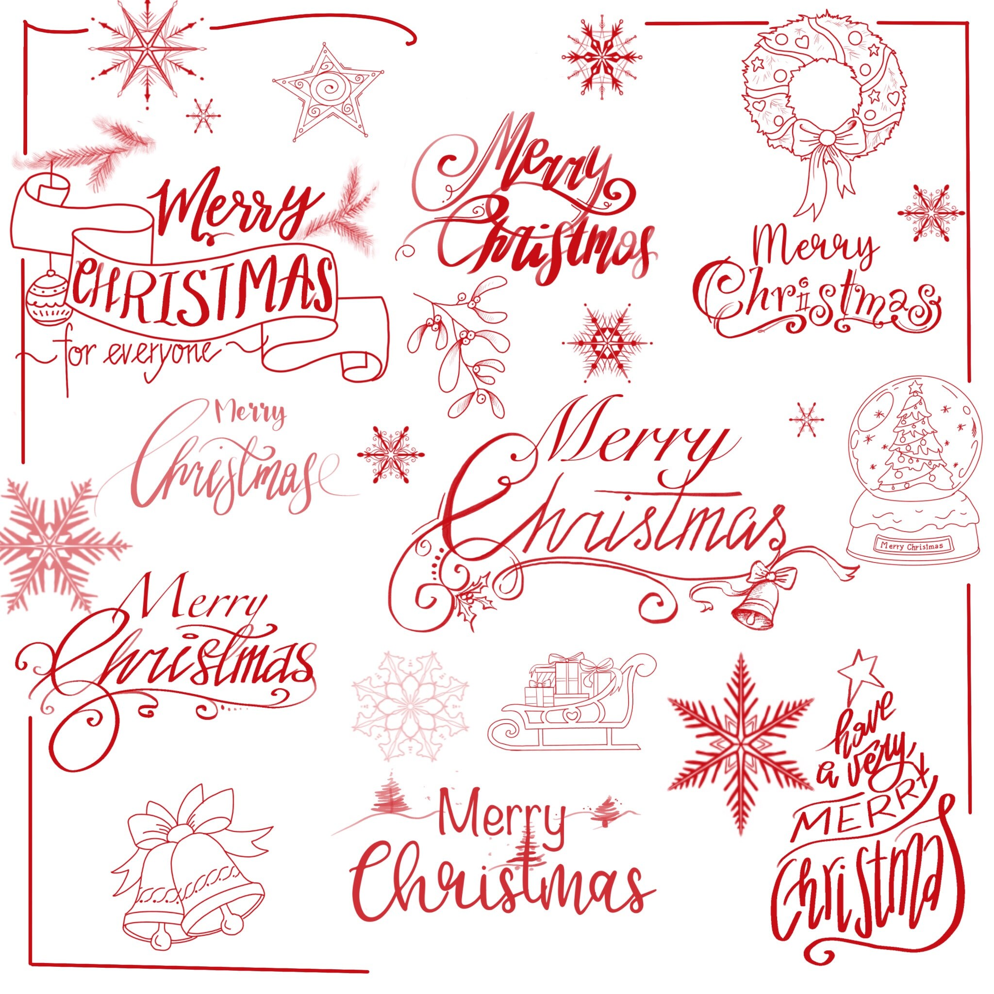 Christmas Procreate Brushes Stamps Template Procreate - Etsy