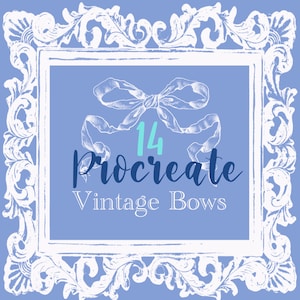 Procreate Bow Stamp Brushes Procreate Bows Vintage decorating ribbon Template Vintage Stamp Procreate Roccoco barocco  Procreate design