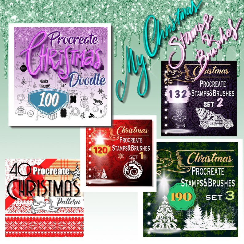 Christmas Procreate Brushes - Stamps Procreate Tree, Snow Brushes ...