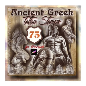 Ancient Greek Procreate Stamps, Tattoo Brushes, Greek Tattoo Stamps for Procreate, Mythology Stamps, Antic art Stamps