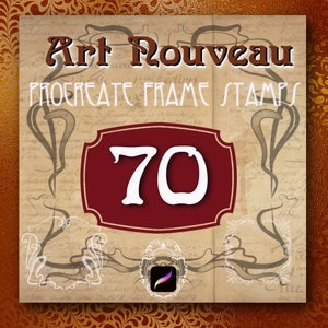 Procreate Vintage Brushes, 70 Procreate Frame Stamps, Art Nouveau Frame ,  Procreate Stamps, Art Nouveau Brushes