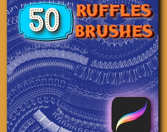 Ruffles procreate brushes, procreate Stamps, Procreate folds, Procreate clothes Stamps, Procreate Fashion illustration